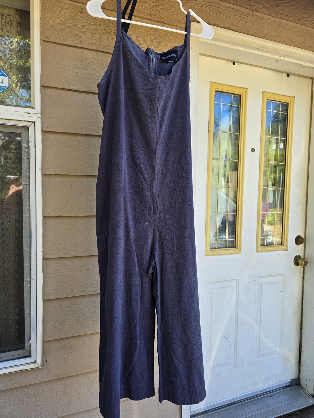 Wildfang Navy Wide-Leg Jumpsuit with Adjustable Straps - Medium